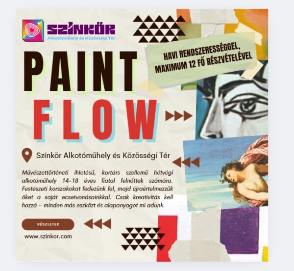 Paint Flow- művészettörténeti képzés 14-18 éves gyerekeknek a Színkörben havonta egy vasárnap